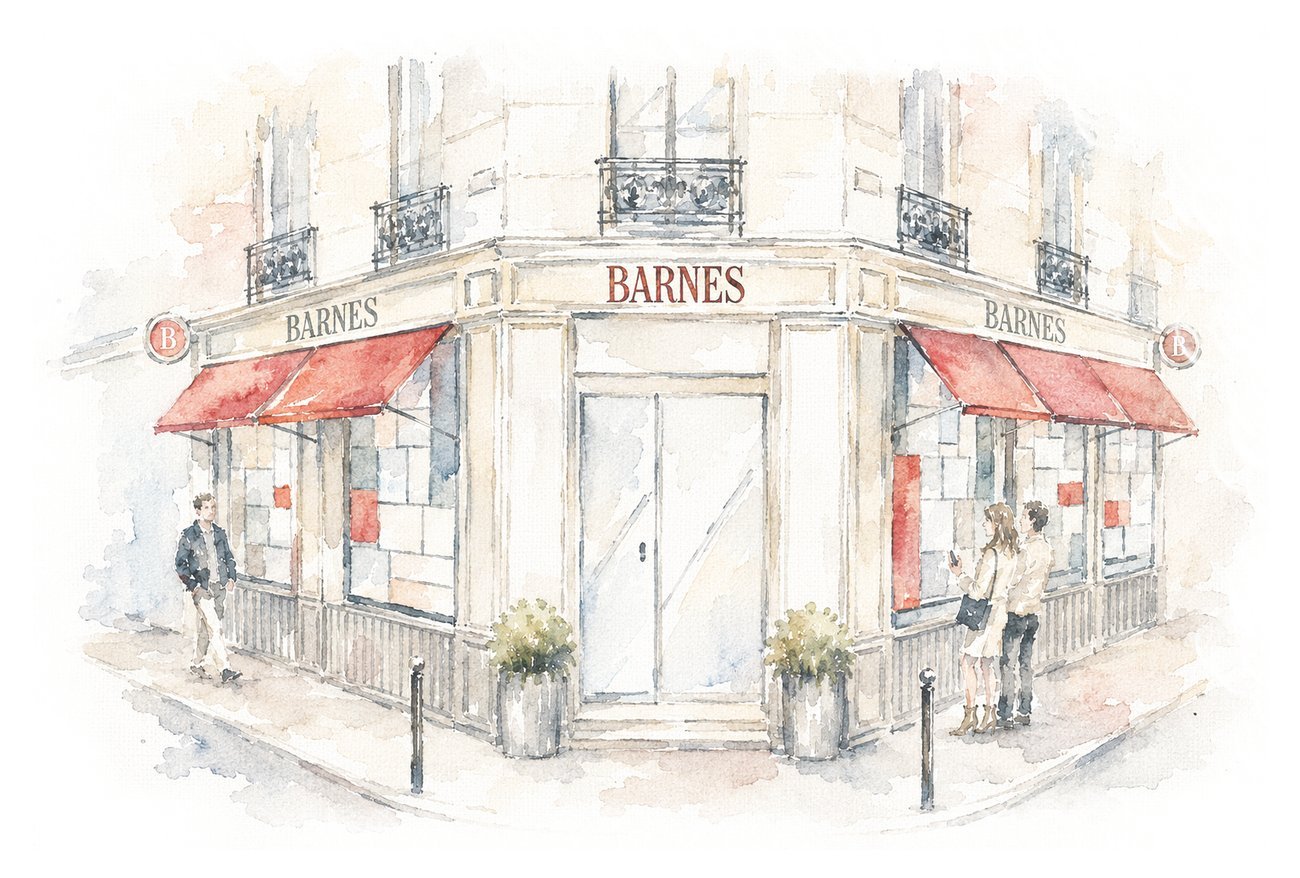Ilustración acuarela de la tienda BARNES